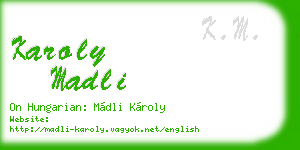 karoly madli business card