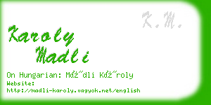 karoly madli business card